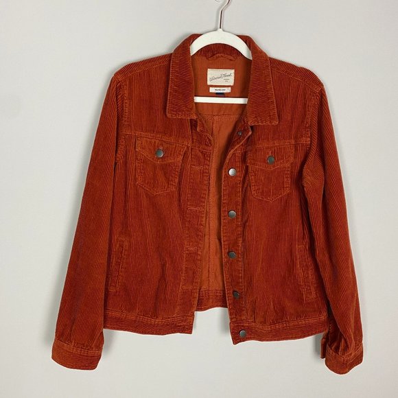 Universal Thread Jackets & Blazers - Universal Thread Freeborn Jacket Corduroy Jean Jacket Womens Large L Rust Orange